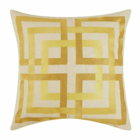 PUESTA EN ESCENA 20 x 20 in. Shanghai Links Gold Embroidered Down Filled Pillow PU3124493